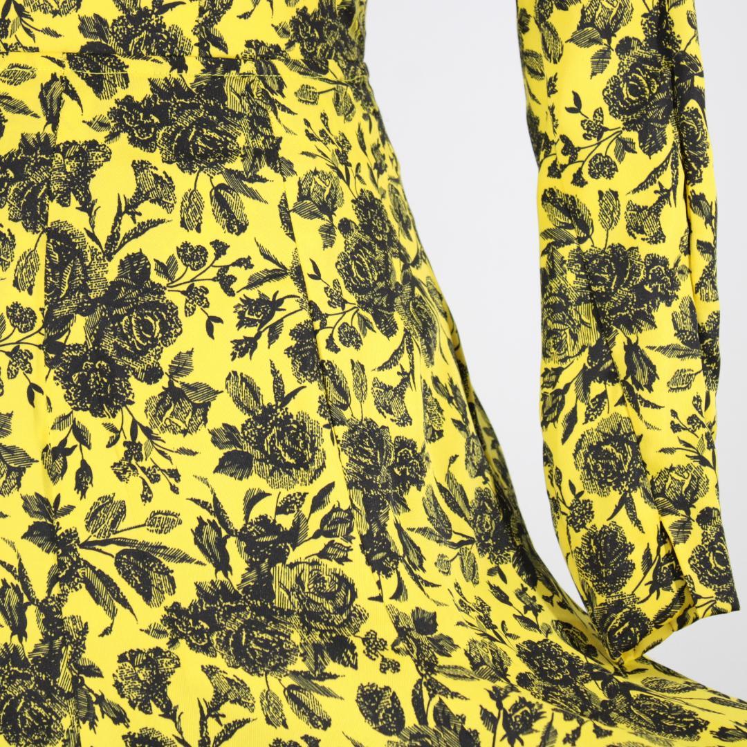 【フラメンコ衣装】イエロー＆ブラック 上下セット ツーピース セットアップ 薔薇