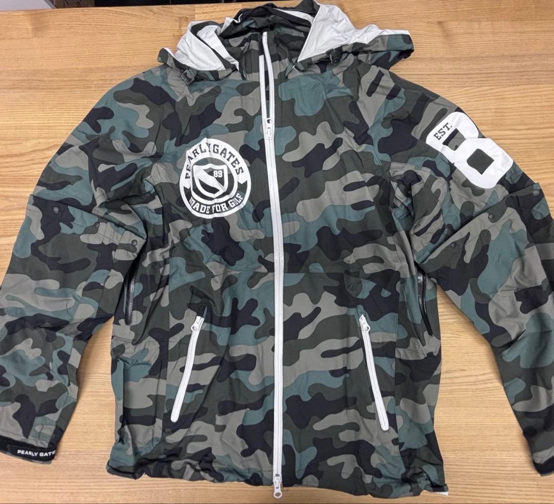 【未使用　美品】レインウェア　パーリーゲイツ　迷彩　カモフラ　上下セットサイズ4