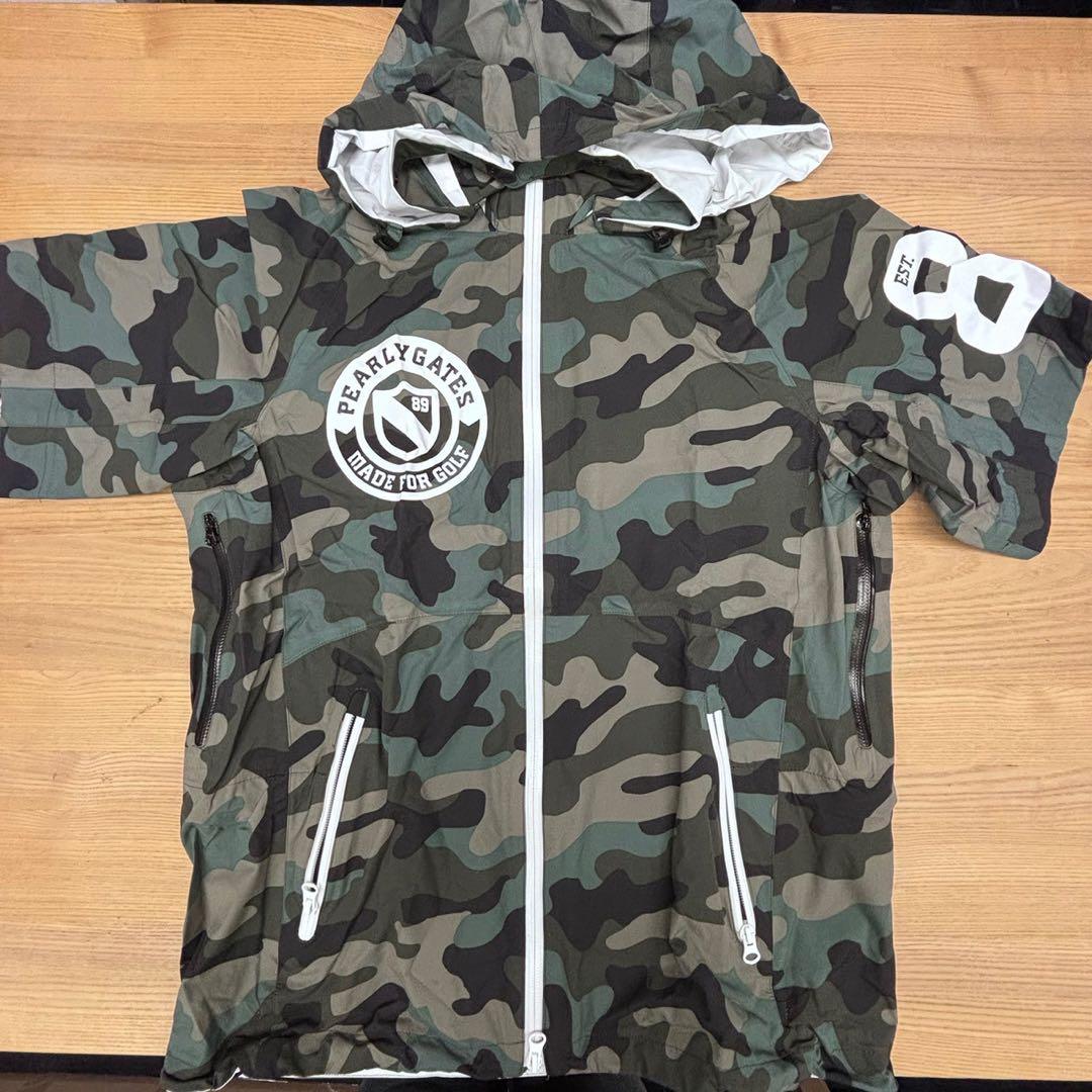 【未使用　美品】レインウェア　パーリーゲイツ　迷彩　カモフラ　上下セットサイズ4