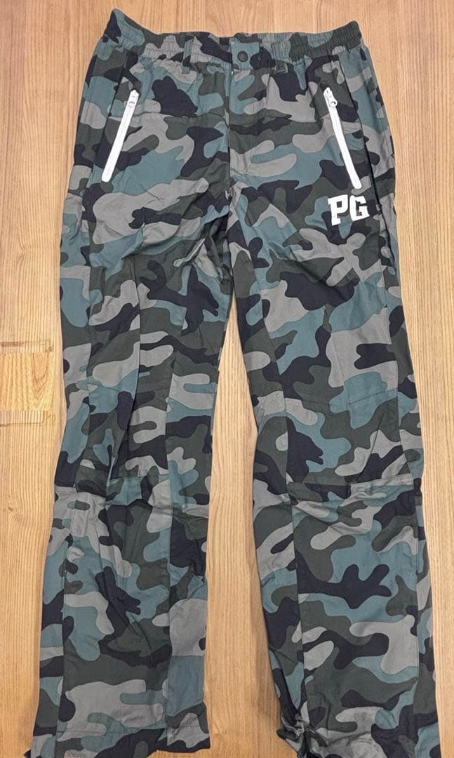 【未使用　美品】レインウェア　パーリーゲイツ　迷彩　カモフラ　上下セットサイズ4