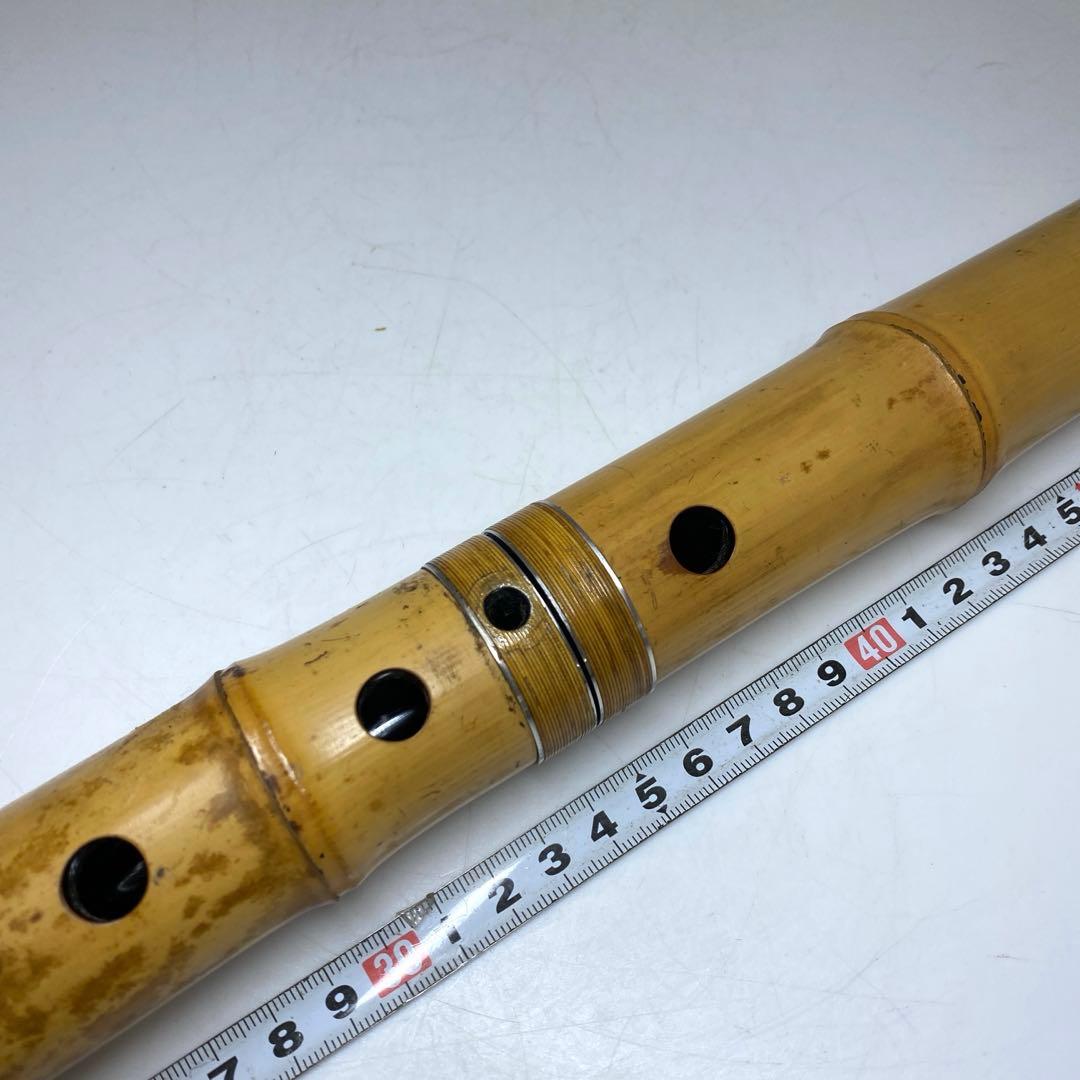 鳳舟在銘　銀三線尺八　約49cm 東N7-1026①