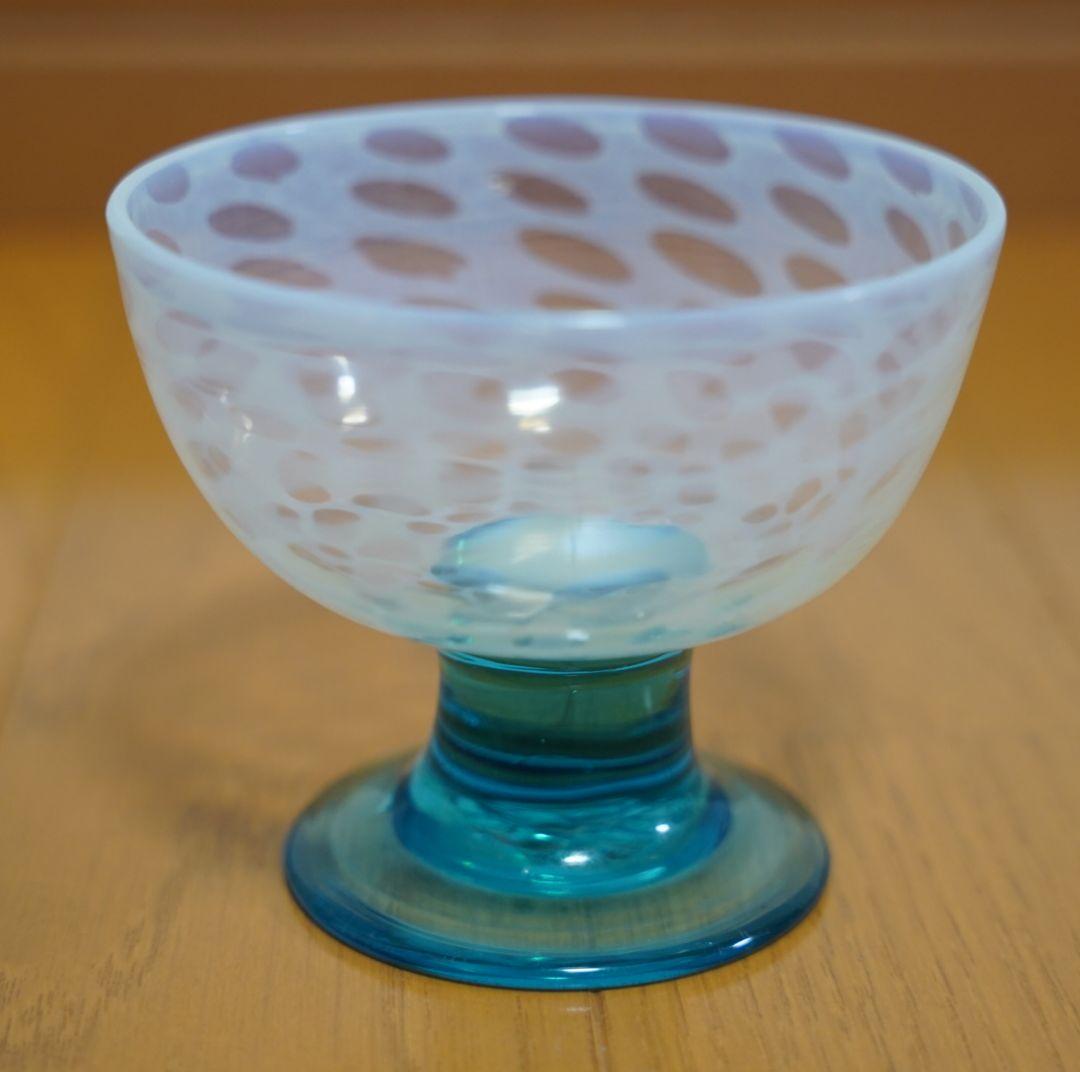 【美品】青と白の氷コップ