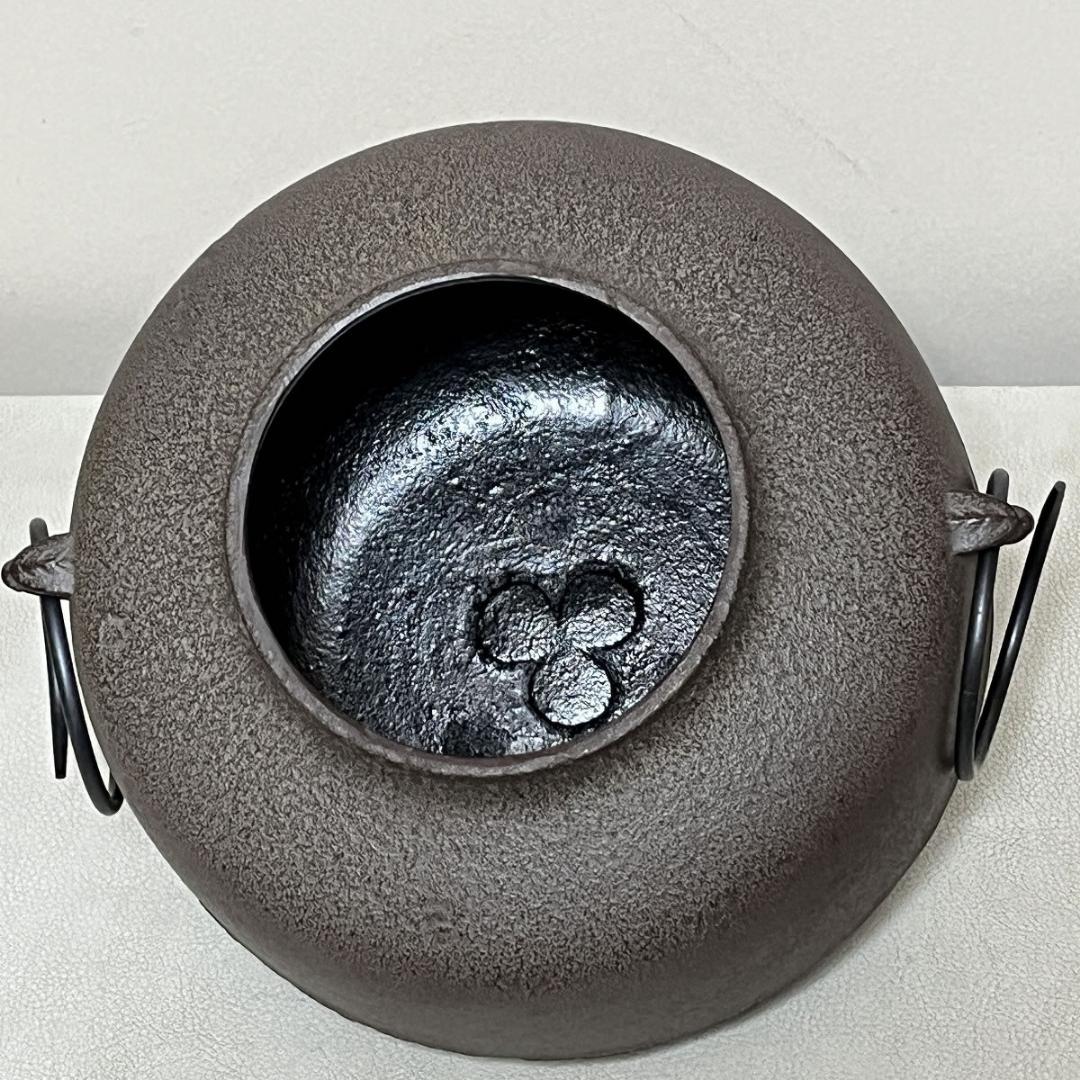 高橋敬典 阿弥陀釜 共箱 茶釜 茶道具 【k3639】