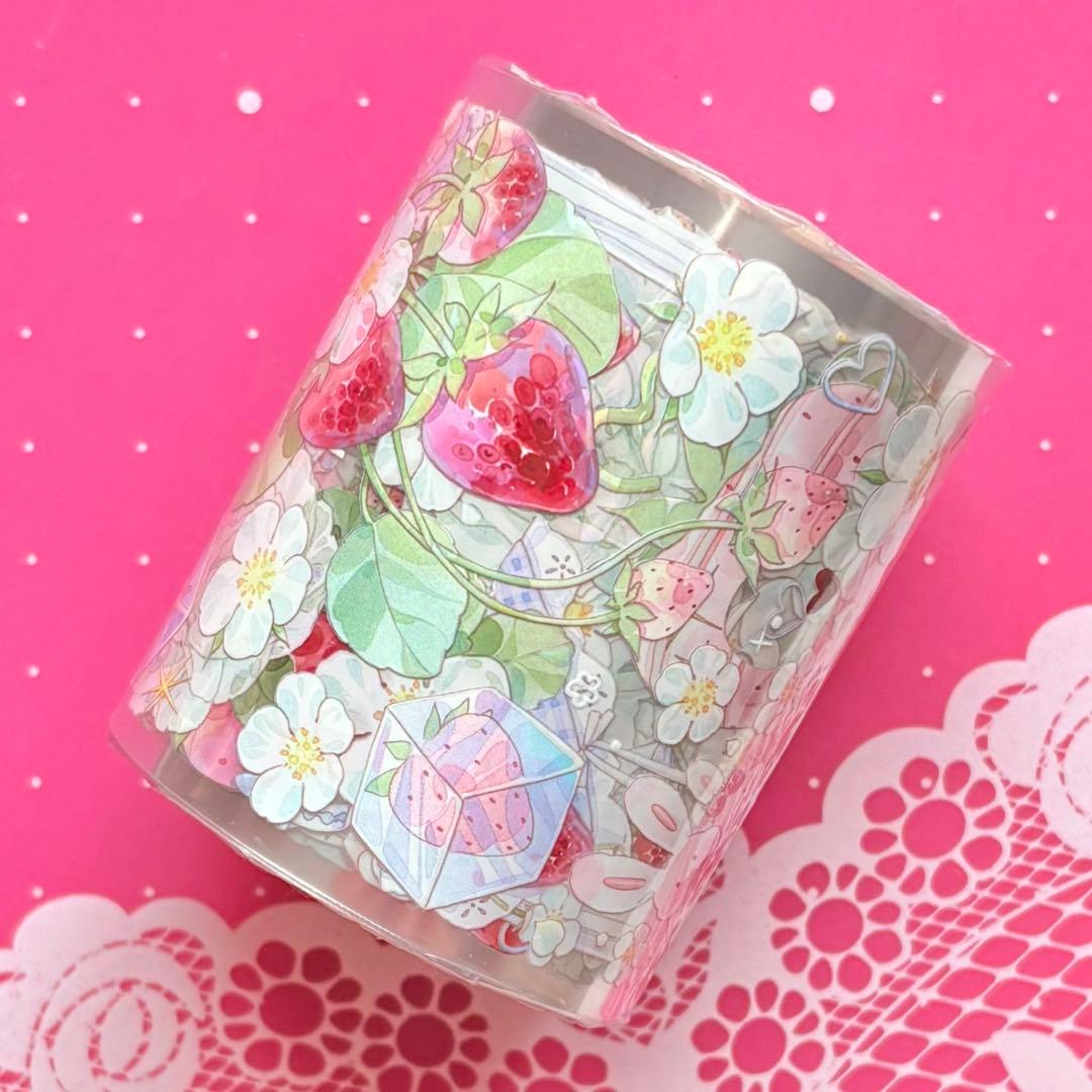 贝壳光 草莓季 6cm×10m 海外マスキングテープ イチゴ　苺