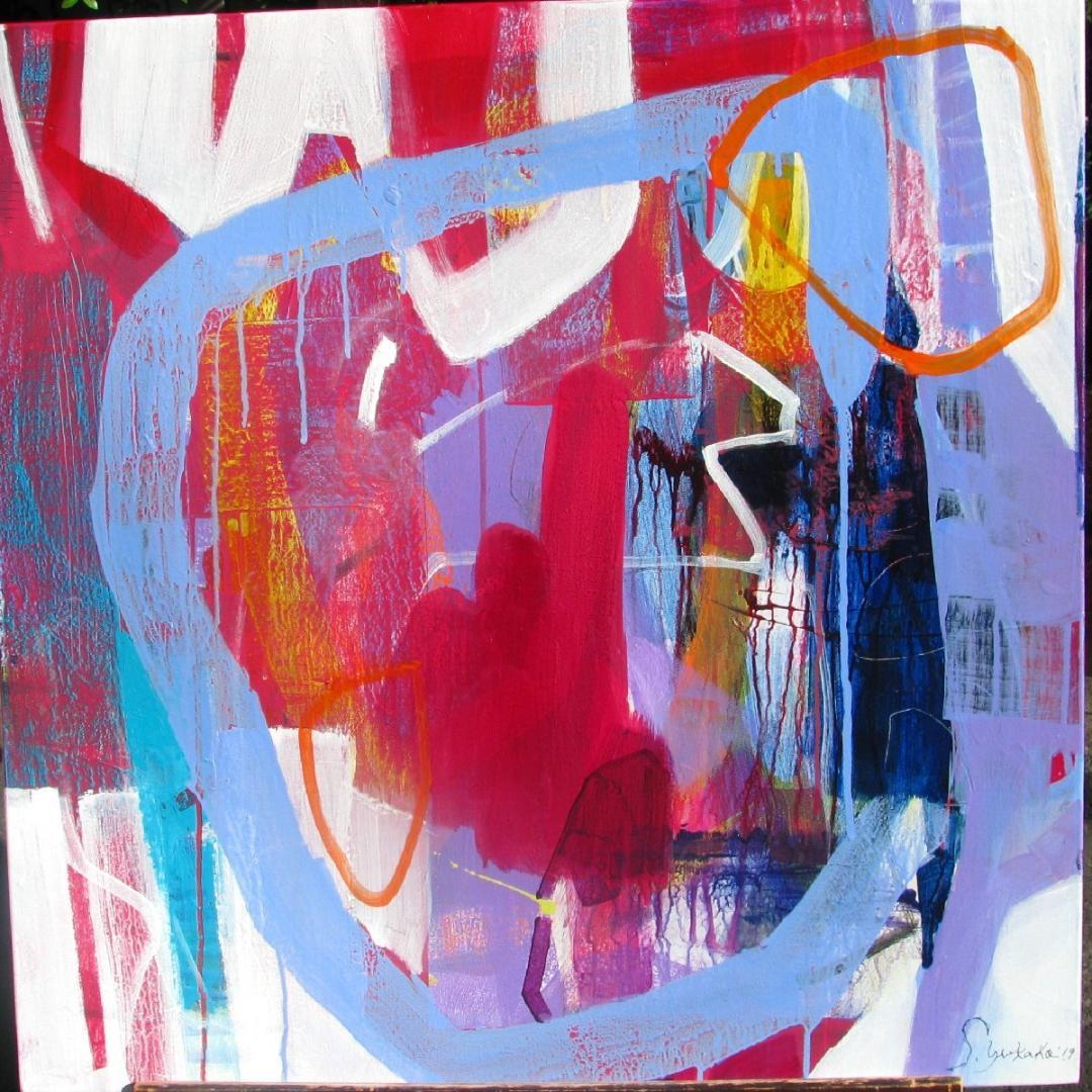 榊原由香子「untitled」S20号大,アクリル,ホノルルより日本初上陸