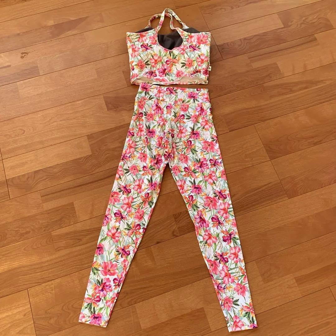 Linda Works 花柄 ヨガウェア セット　M