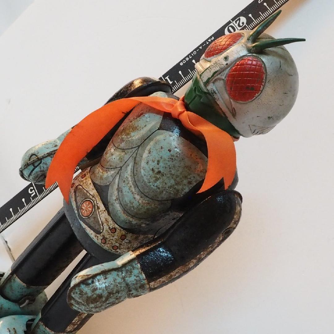 エンゼル【仮面ライダー2号 動作不良】当時物ブリキ ゼンマイ歩行 TIN TOY