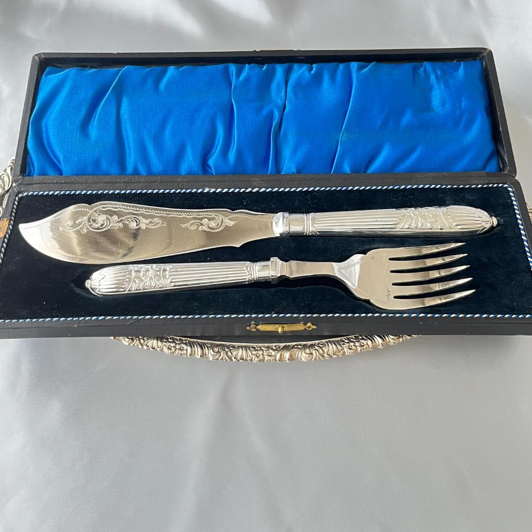 【英国】ビクトリアンのサーバーセット【シルバープレート】