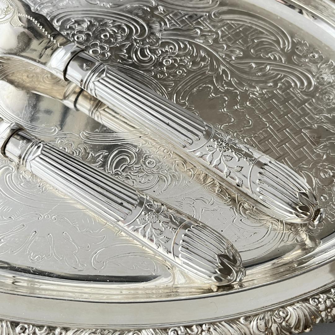 【英国】ビクトリアンのサーバーセット【シルバープレート】