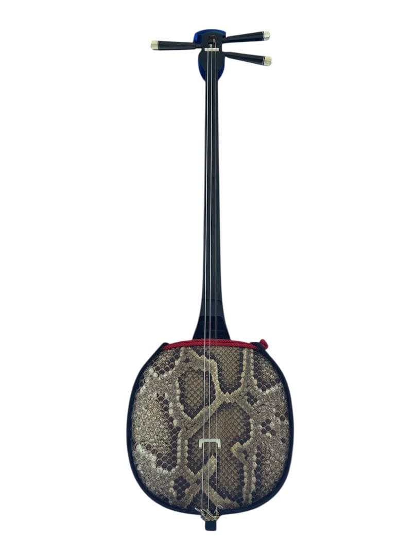 琉球　 沖縄三線 蛇皮 民族楽器　沖縄伝統楽器　バチ・ソフトケース付き