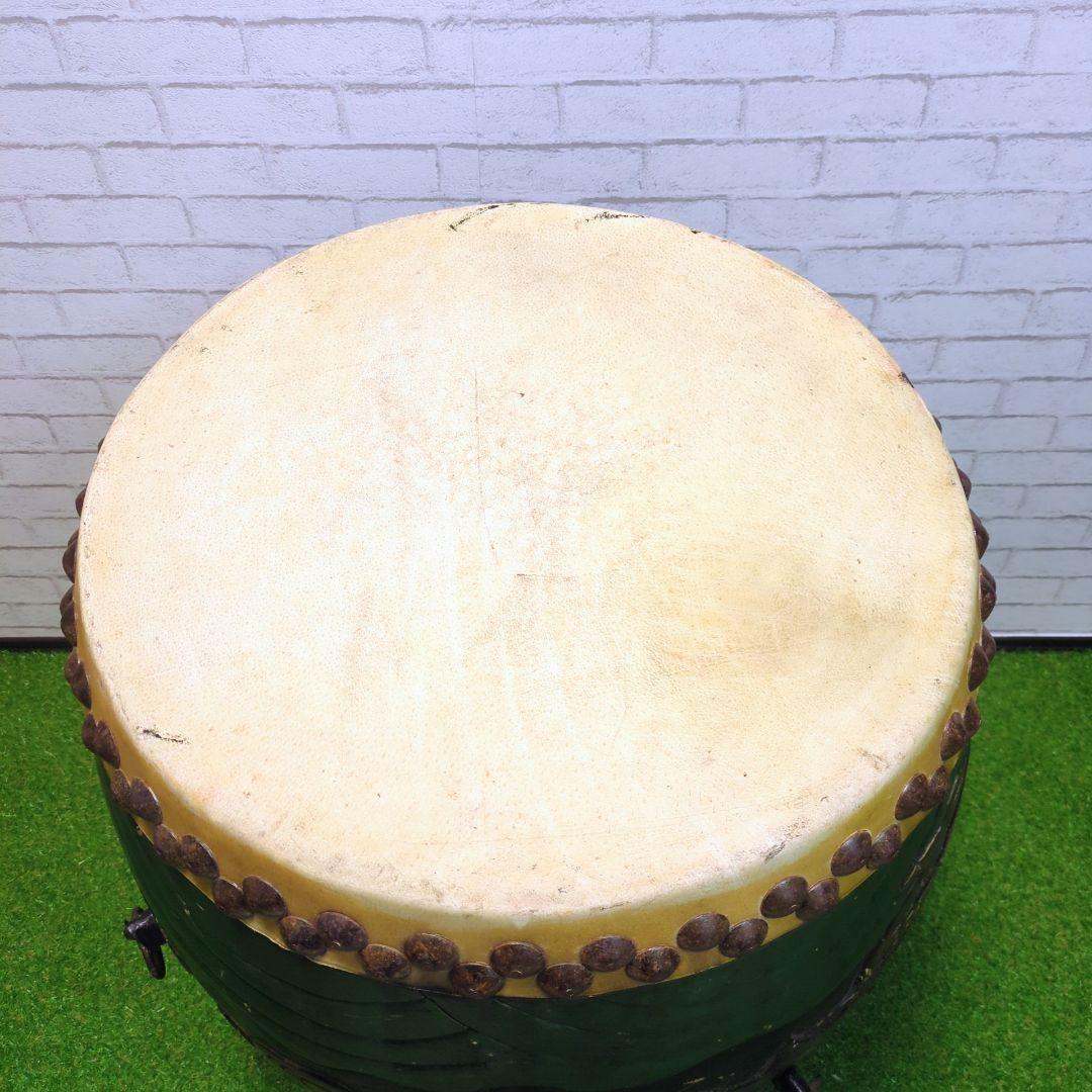 【良品】 和太鼓　長胴太鼓　1尺6寸　龍彫り