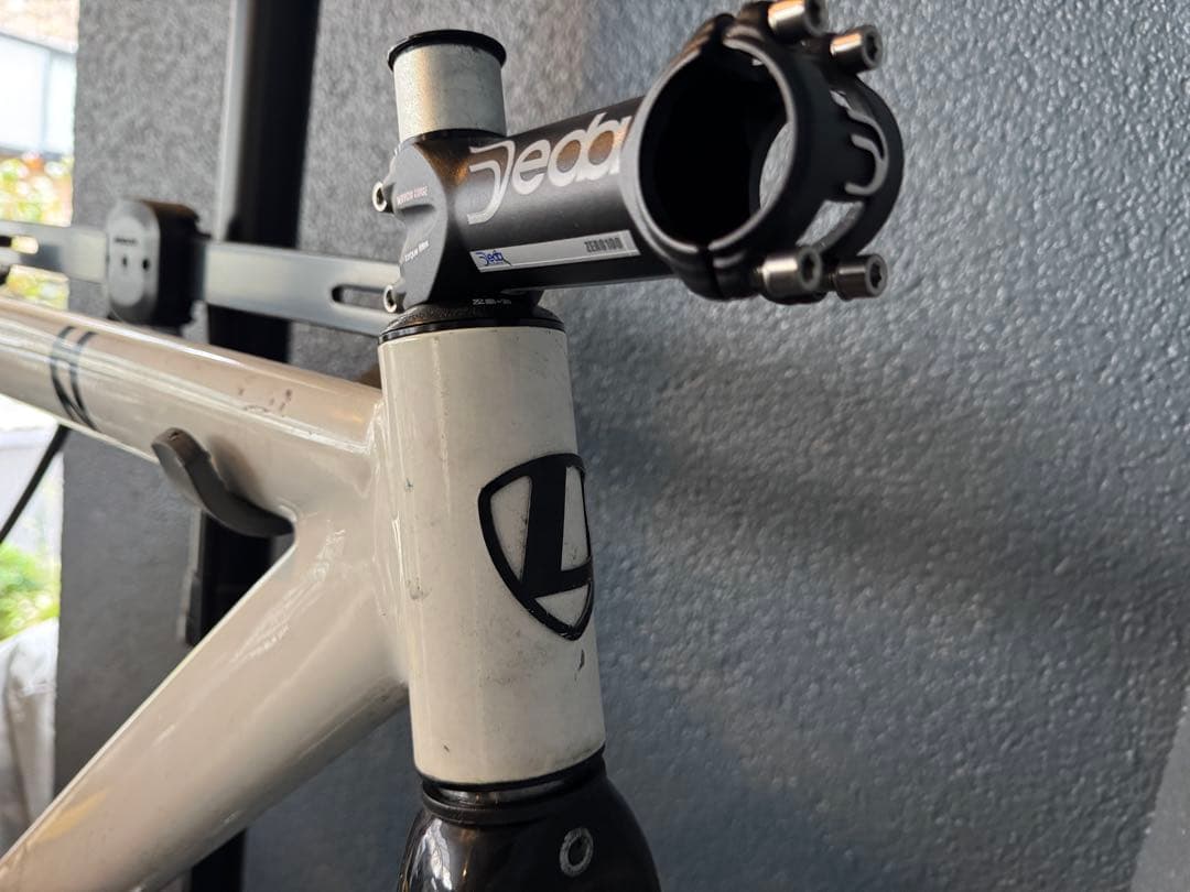 LEADER 725 フレーム ホワイト カーボンフォーク、ヘッドセット付