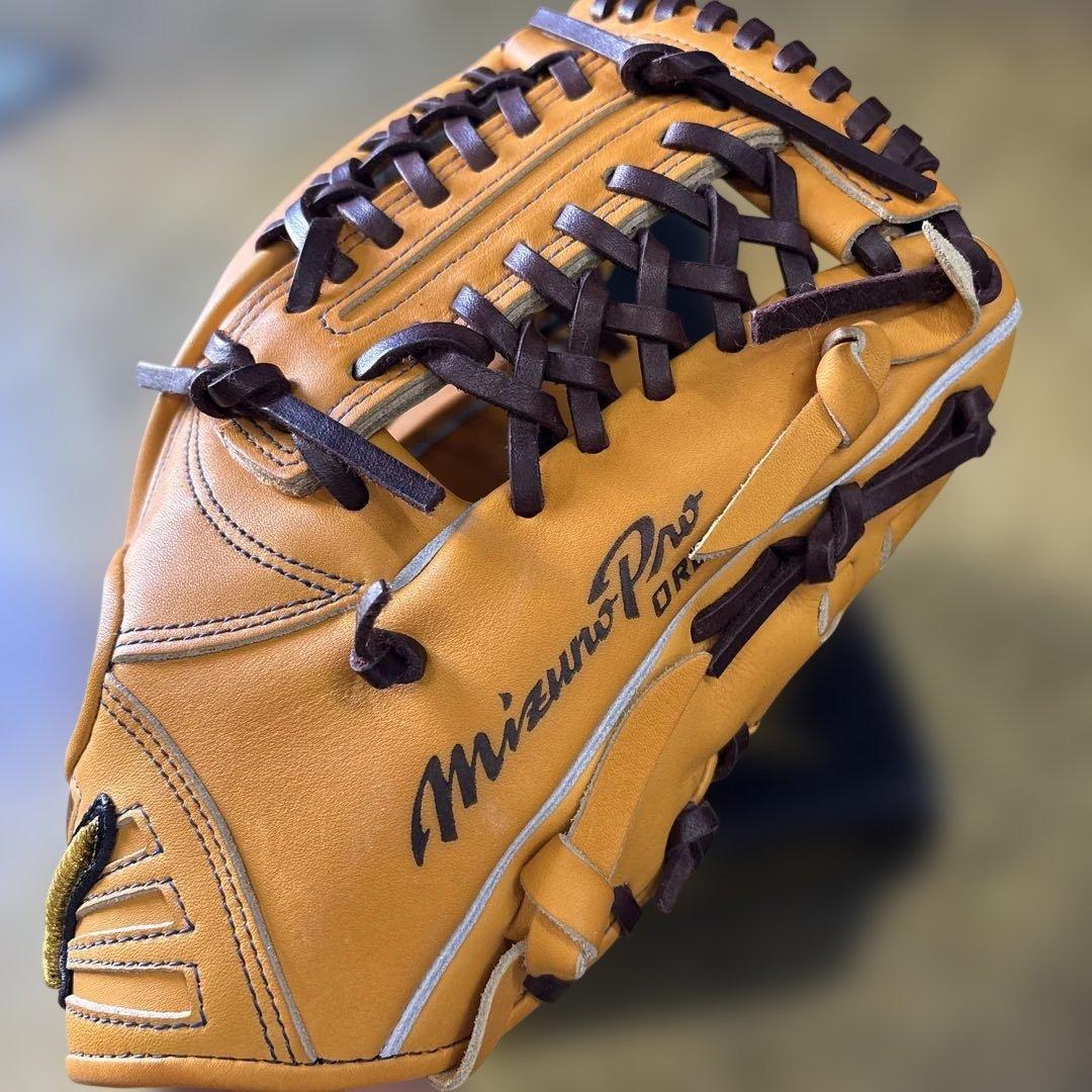 新品未使用タグ付きMizuno Pro 硬式野球グローブ オレンジ右利き内野手用