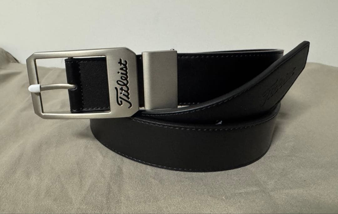 Titleist レザーベルト 黒　Lサイズ　116cm ゴルフ　メンズ