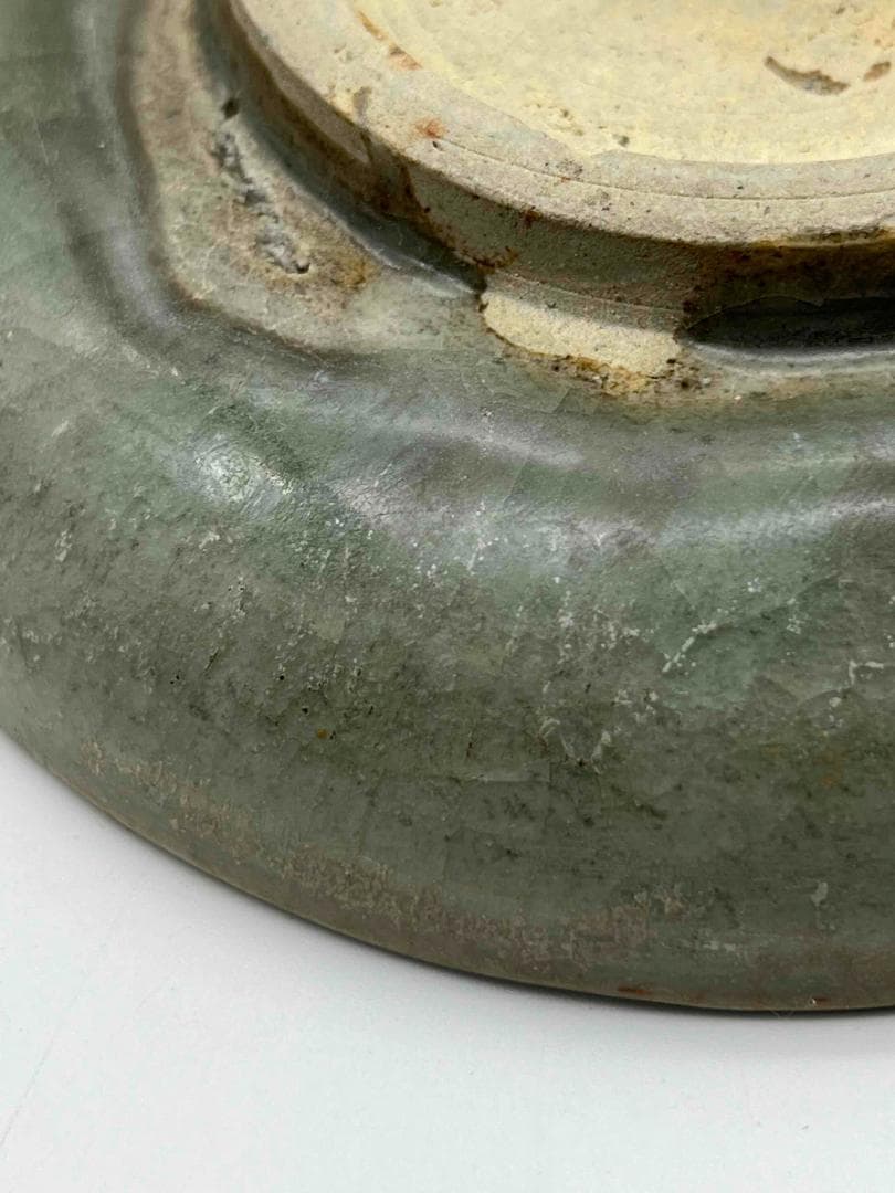 宋時代　青磁　龍泉窯花紋皿　青磁茶盤　 希少貴重　鉢　茶碗　唐物(F-113)