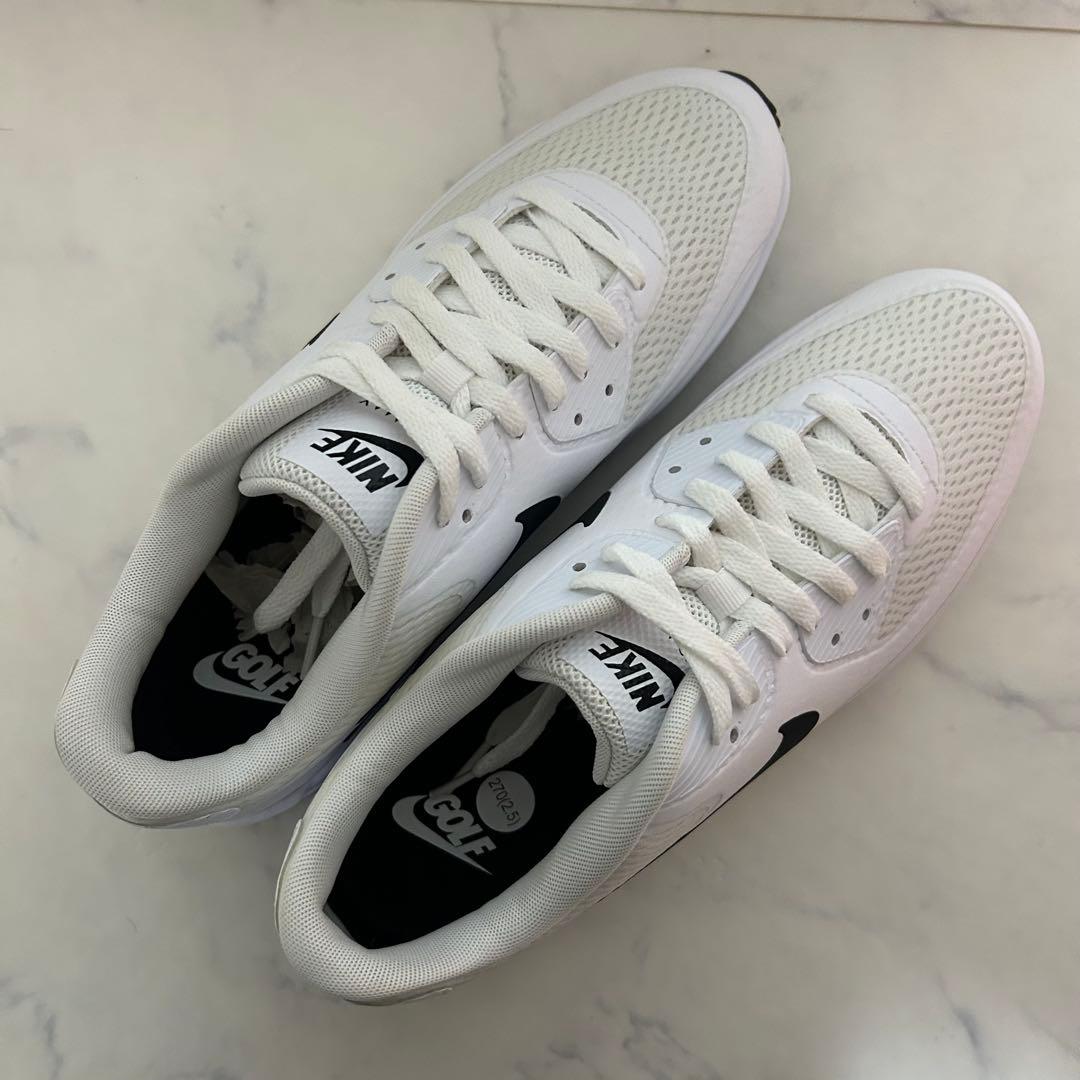 ナイキ エアマックス 90 ゴルフ ホワイトブラック ゴルフシューズ 白