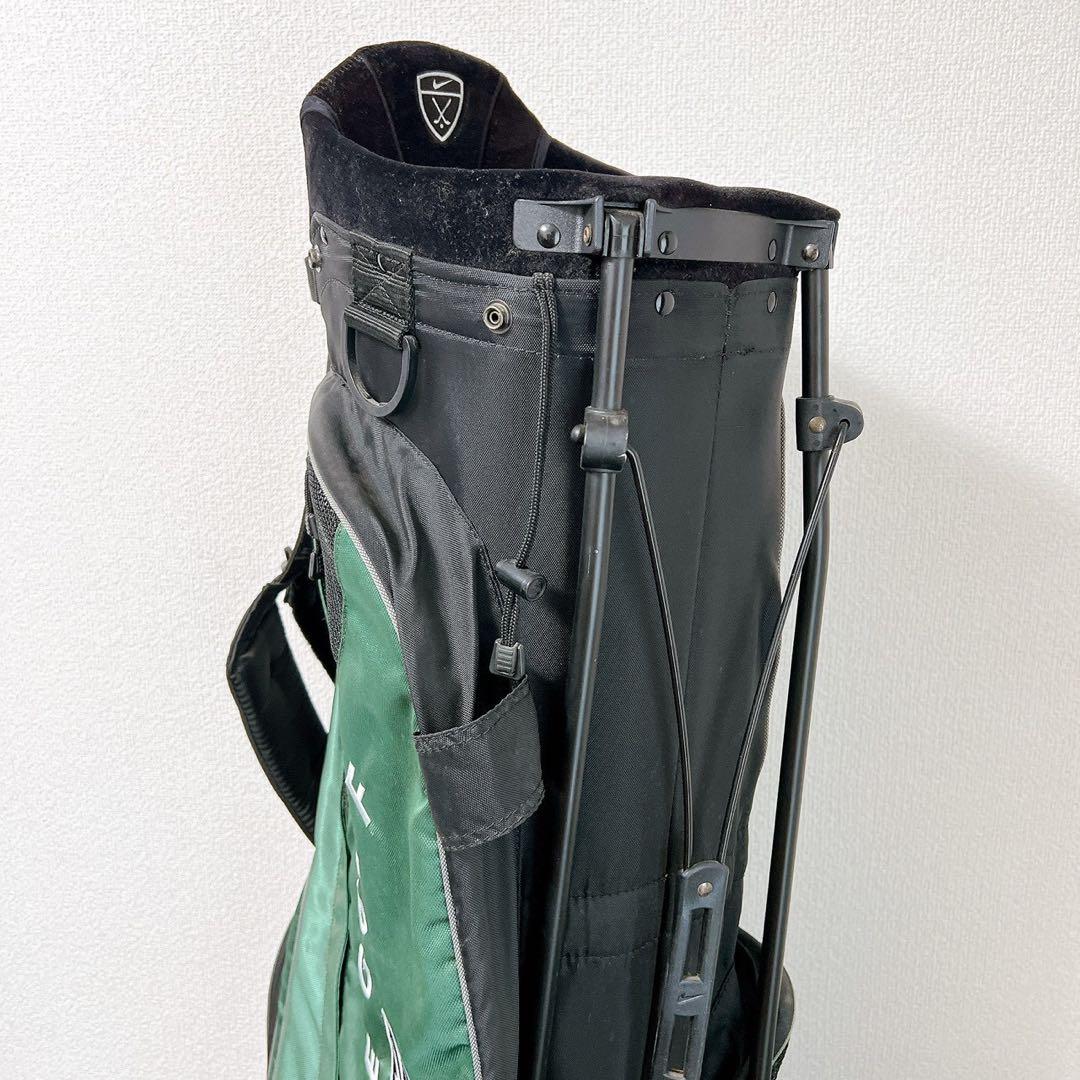 希少 ナイキ ゴルフスタンドキャディバッググリーン 8.5型〜9型4分割フード付