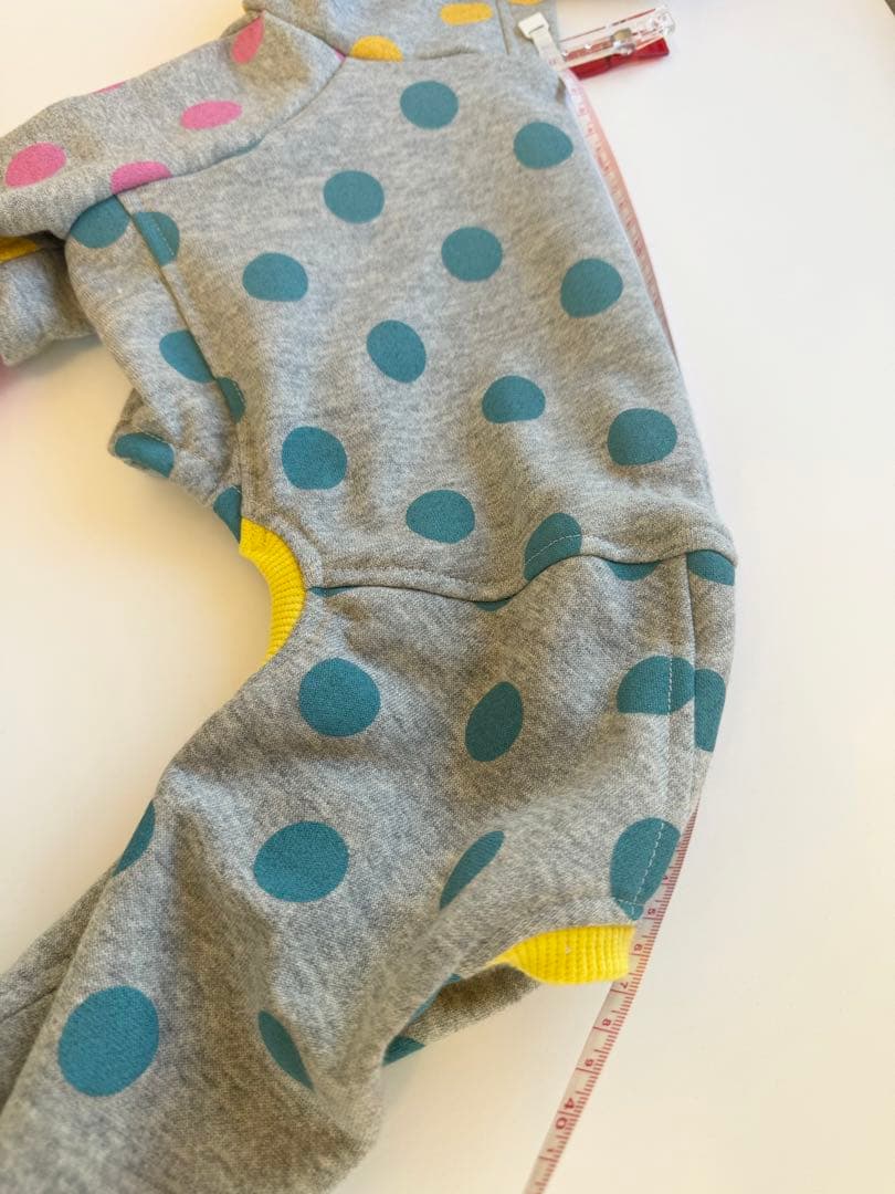 カラフルドットのロンパース① イタグレ服　犬服　ハンドメイド