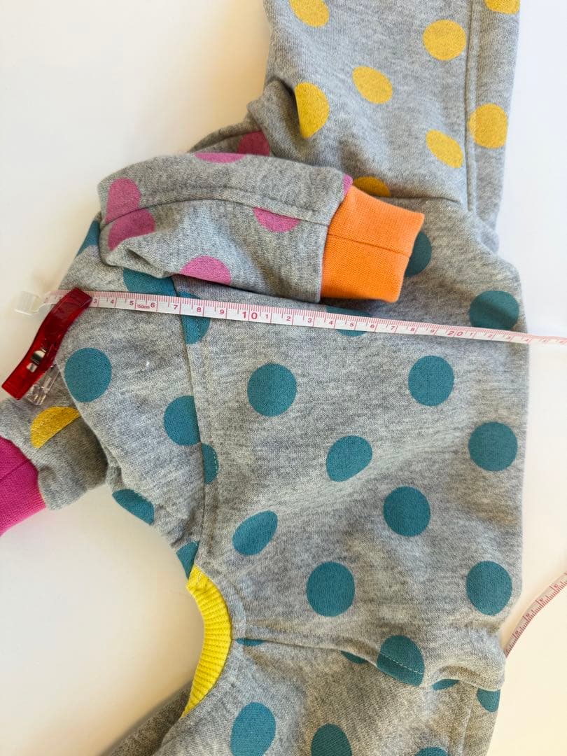 カラフルドットのロンパース① イタグレ服　犬服　ハンドメイド