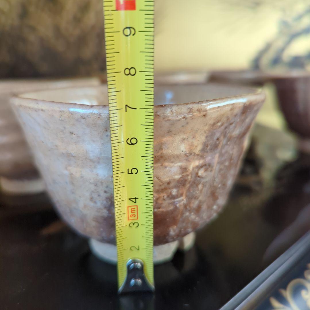 陶芸　茶道具　萩焼　名工　波多野善蔵　割高台汲出碗揃（湯呑み）五客【共箱栞付】