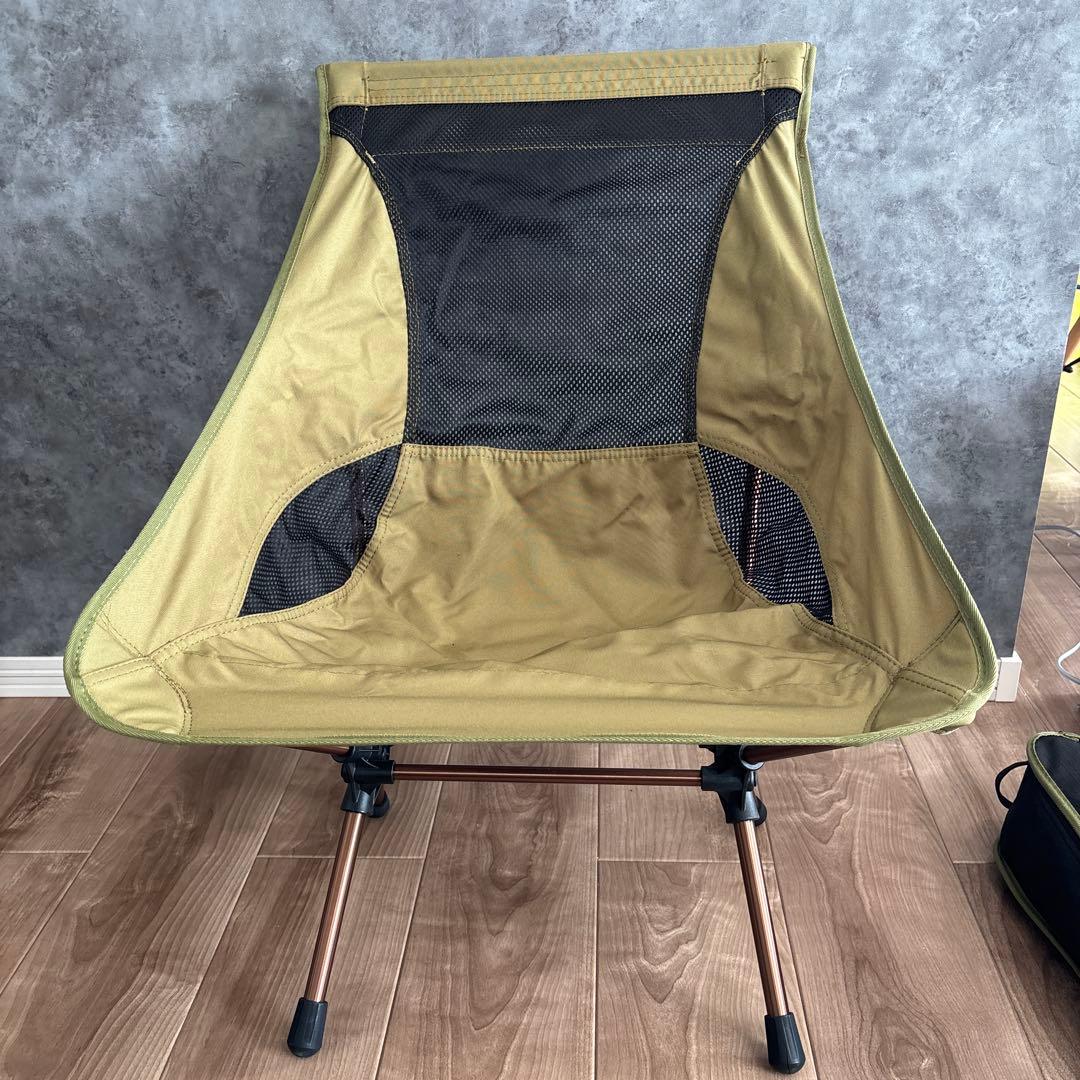 【美品】５脚&交換用座面3枚セットFIELDOOR アウトドアチェア カーキ