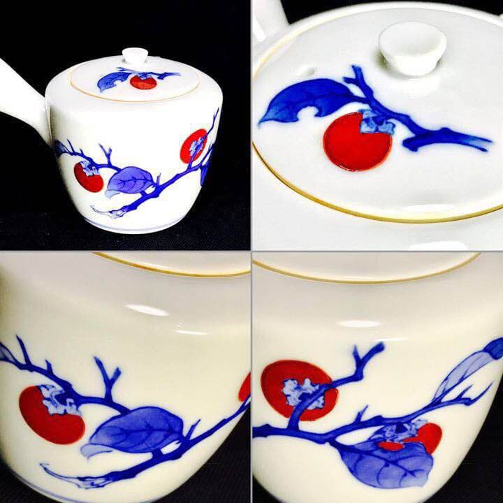 酒井田 柿右衛門 染錦 柿文 茶器 急須＆湯呑5客セット