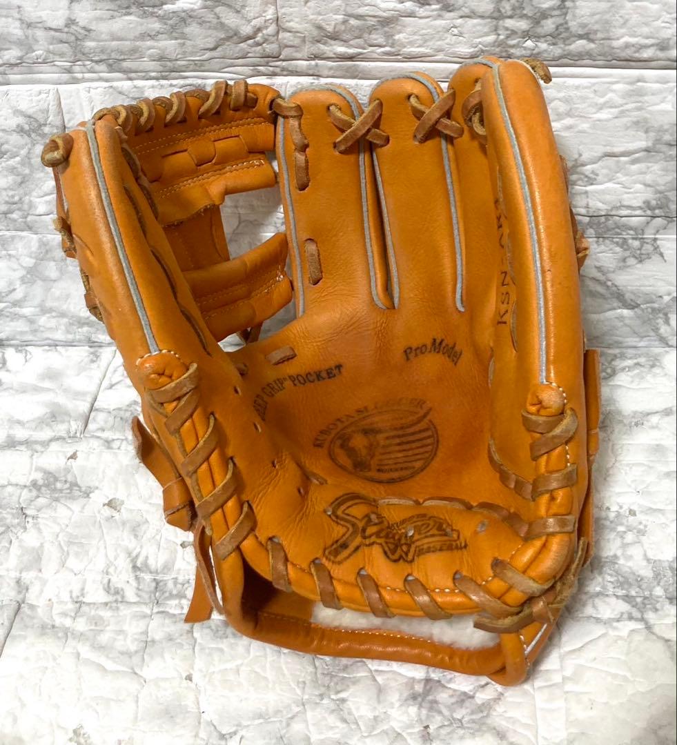 【美品】久保田スラッガー 軟式グローブ KSN-AR4 オレンジ 二遊間向け