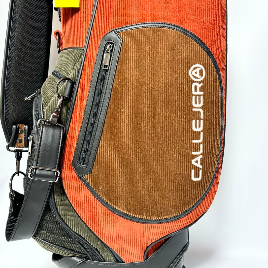 新品 ガジェヘラ ゴルフ コーデュロイ キャディー バッグ カーキ