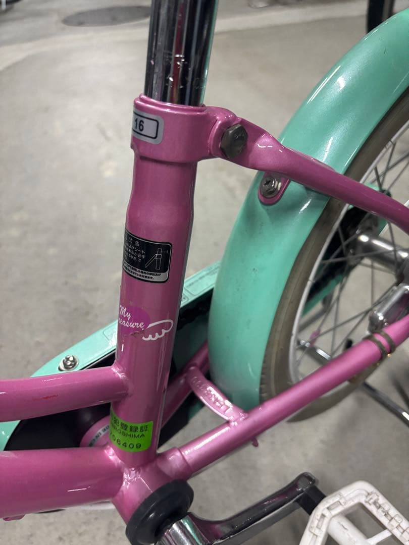 幼児用自転車 ミントグリーンとパープル リトルエンジェル キッズ自転車 美品