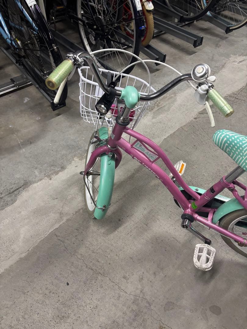 幼児用自転車 ミントグリーンとパープル リトルエンジェル キッズ自転車 美品