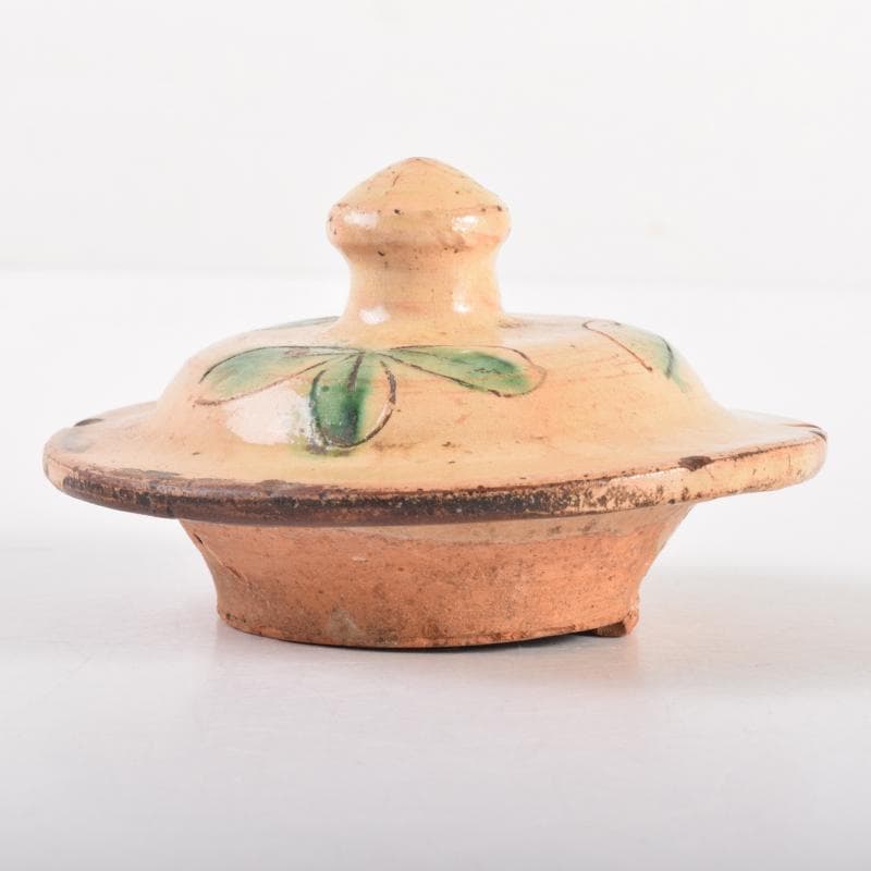 中国　唐三彩　花文　蓋壷　蓋物　C　6967