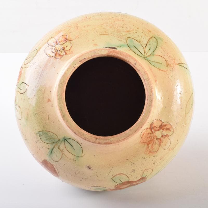 中国　唐三彩　花文　蓋壷　蓋物　C　6967