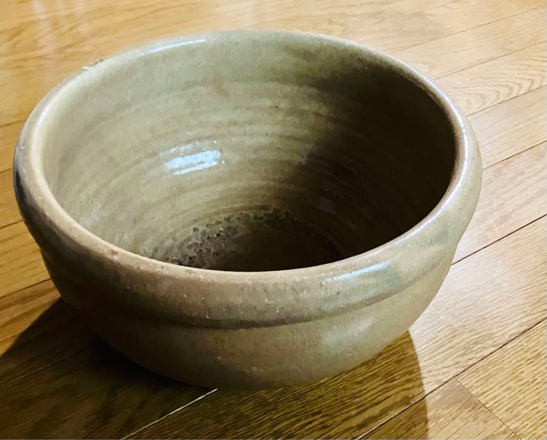 ☆セール☆美濃焼 灰釉 火鉢 大正〜昭和初期頃☆花器や金魚ばちにも