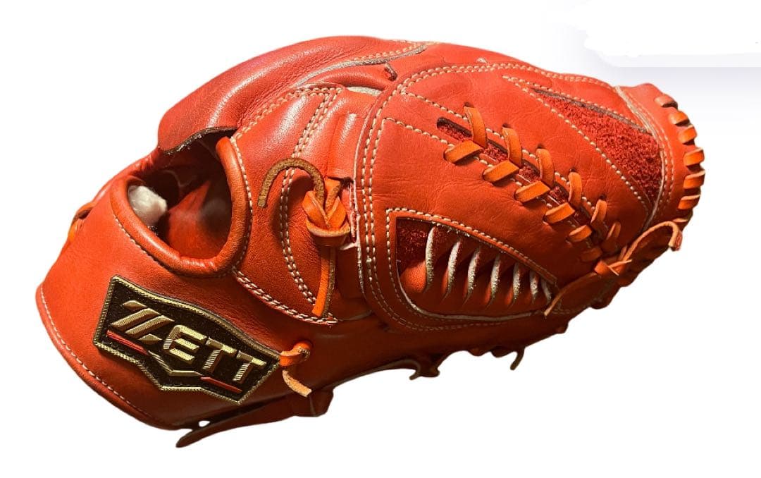 ZETT 硬式野球グローブ 赤 投手用 ピッチャー用