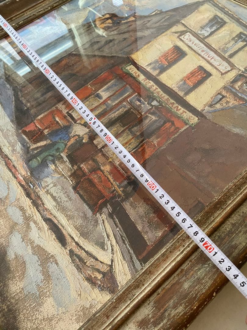 フェルナンド　ラバル　パリ風景　アンティーク　油絵　 油彩画　額縁