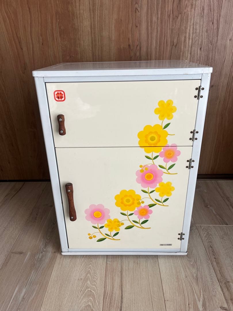 昭和レトロ　食品蚊帳　花柄　スチール　HOPE