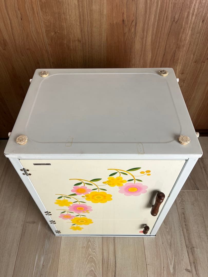 昭和レトロ　食品蚊帳　花柄　スチール　HOPE