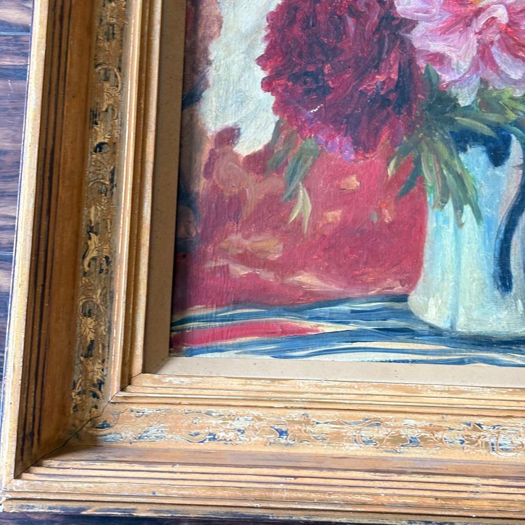 古家新「牡丹」 絵画 油彩画 油絵 額装 絵画 C