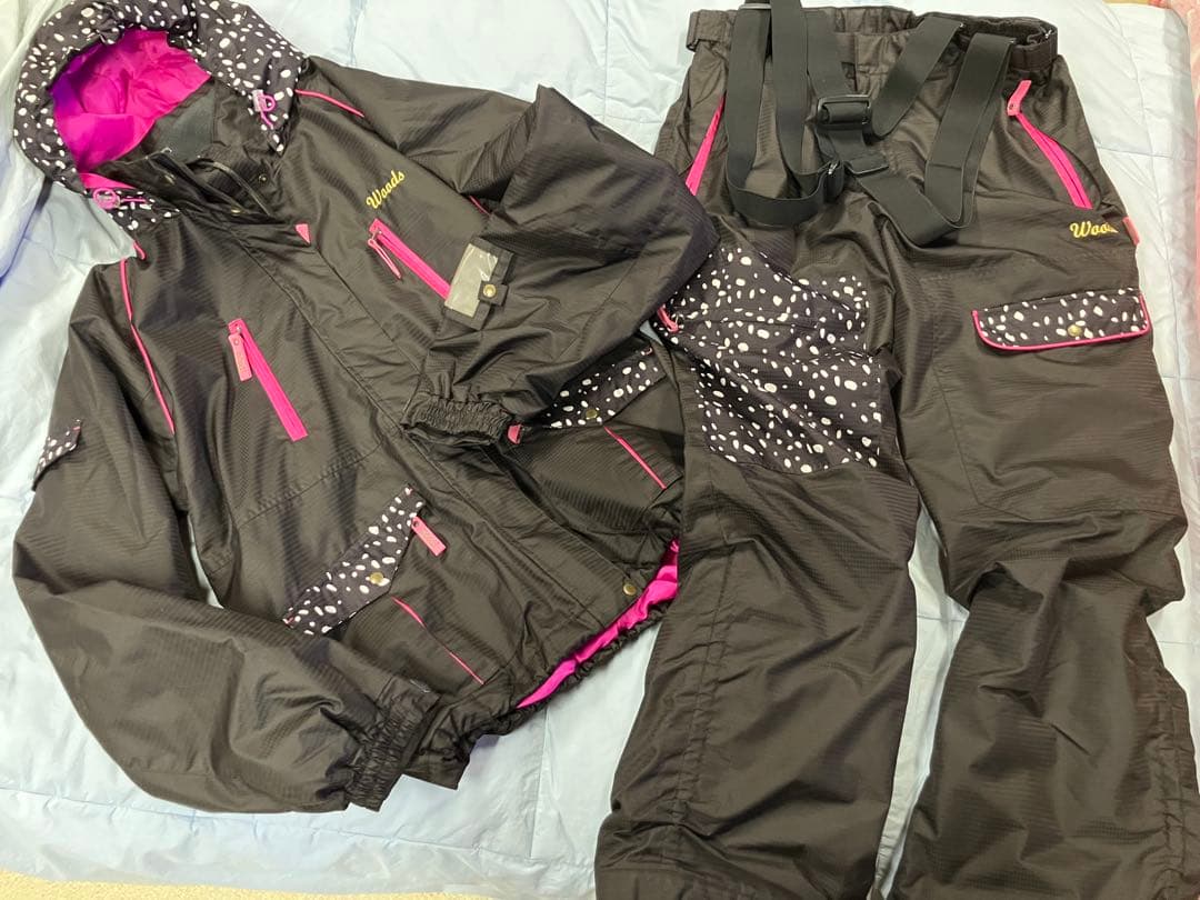 Woods 子ども用スキーウェア 黒/ピンク170cm