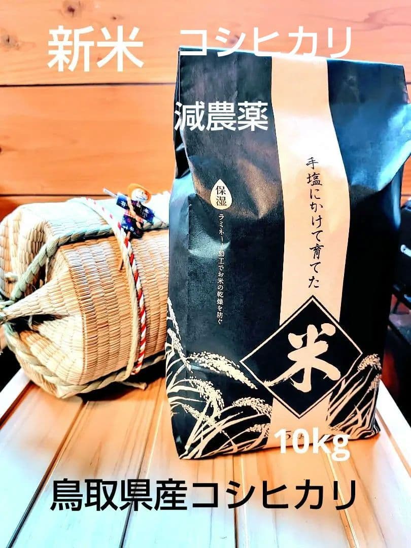 鳥取県産　コシヒカリ　玄米　減農薬　10kg