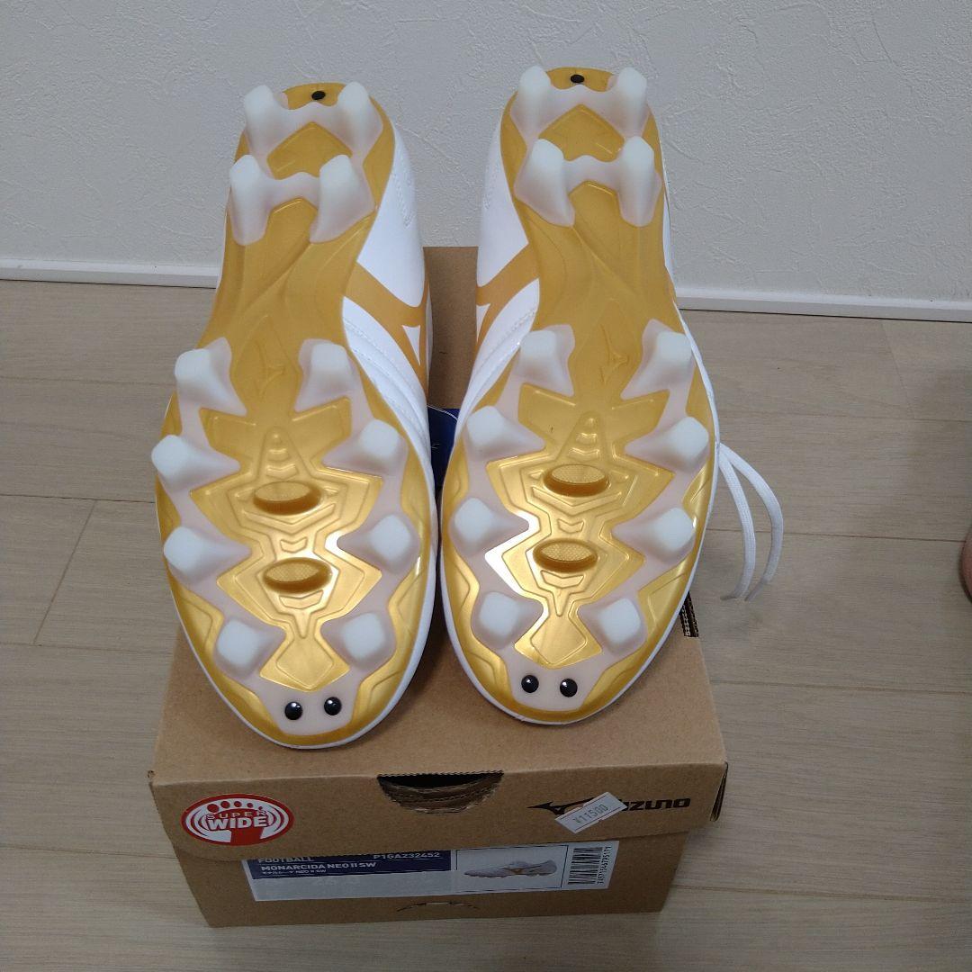 ミズノ モナルシーダネオⅡ SW 26.5センチ　幅広　ホワイト✕ゴールド