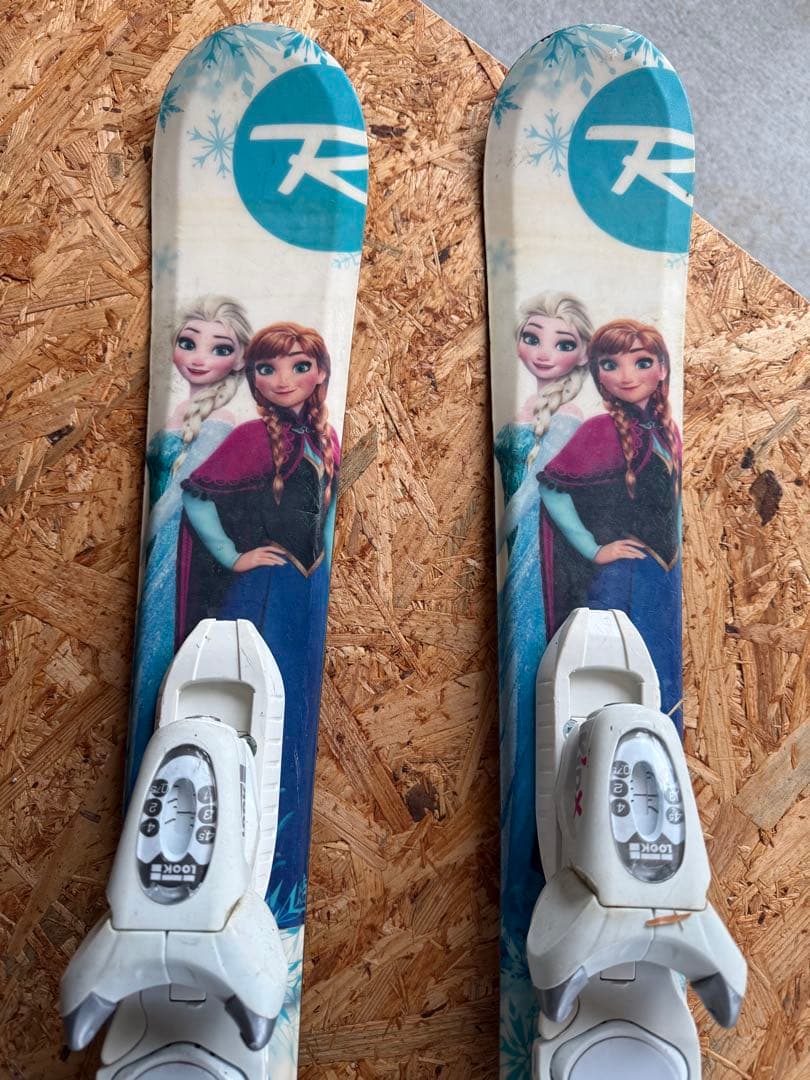 ロシニョール アナと雪の女王 ジュニア92cm ROSSIGNOL ストック付き