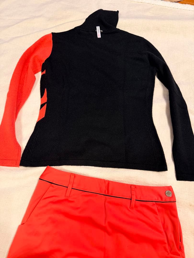 DESCENTE スポーツウェアセット 黒とオレンジ　M セーターのみ