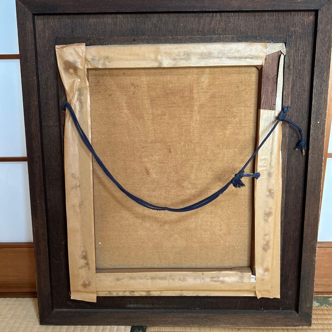 手書き油絵 花 額付 絵画 インテリア 油彩画　Kenji O