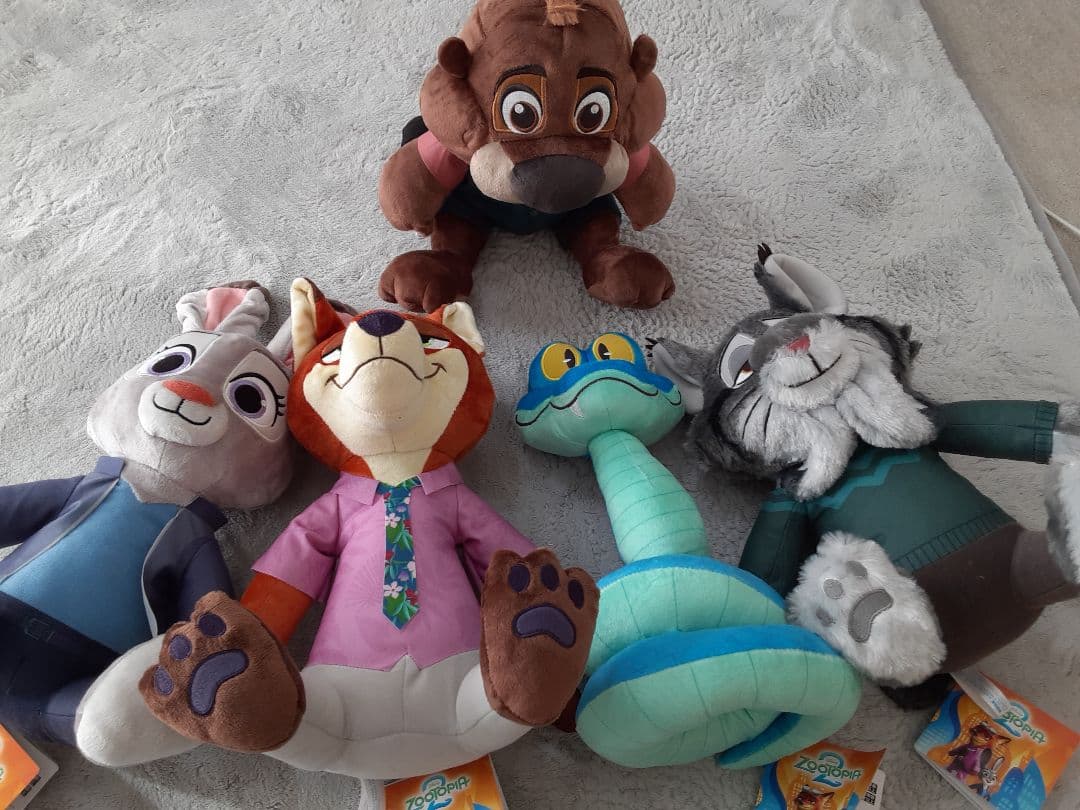 ズートピア2 Lぬいぐるみ ニック ジュディ パウバート ニブルズ ゲイリー5点