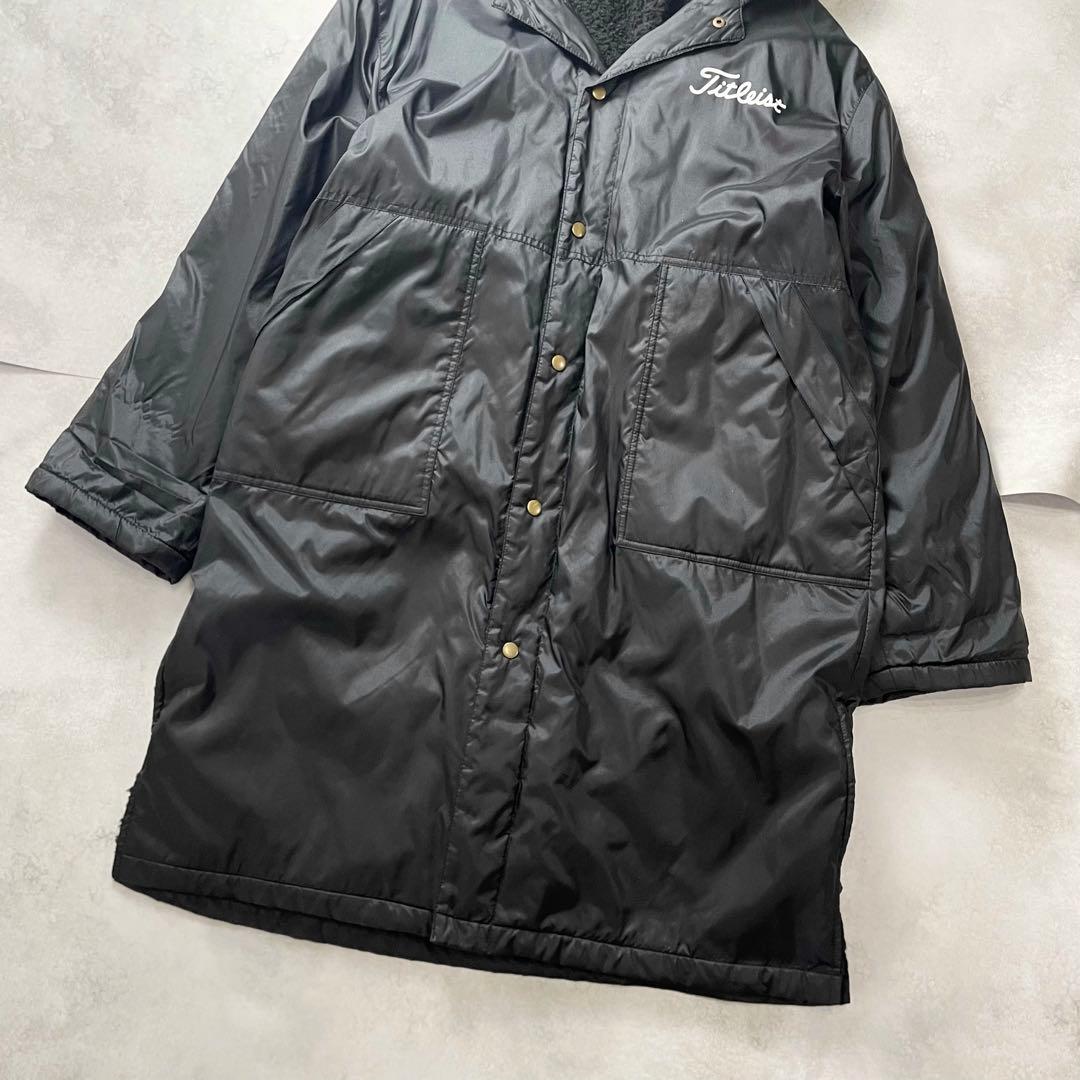 美品✨暖かい✨タイトリスト×FJ ベンチコート 内ボア 黒白 Wネーム XL相当