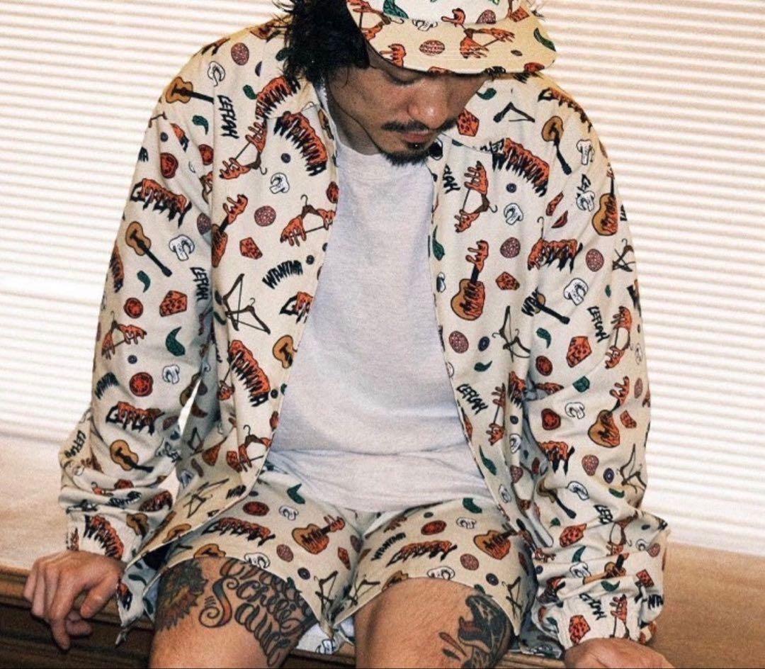 新品未使用 WANIMA×LEFLAH ピザ柄 総柄 コーチジャケット XXL