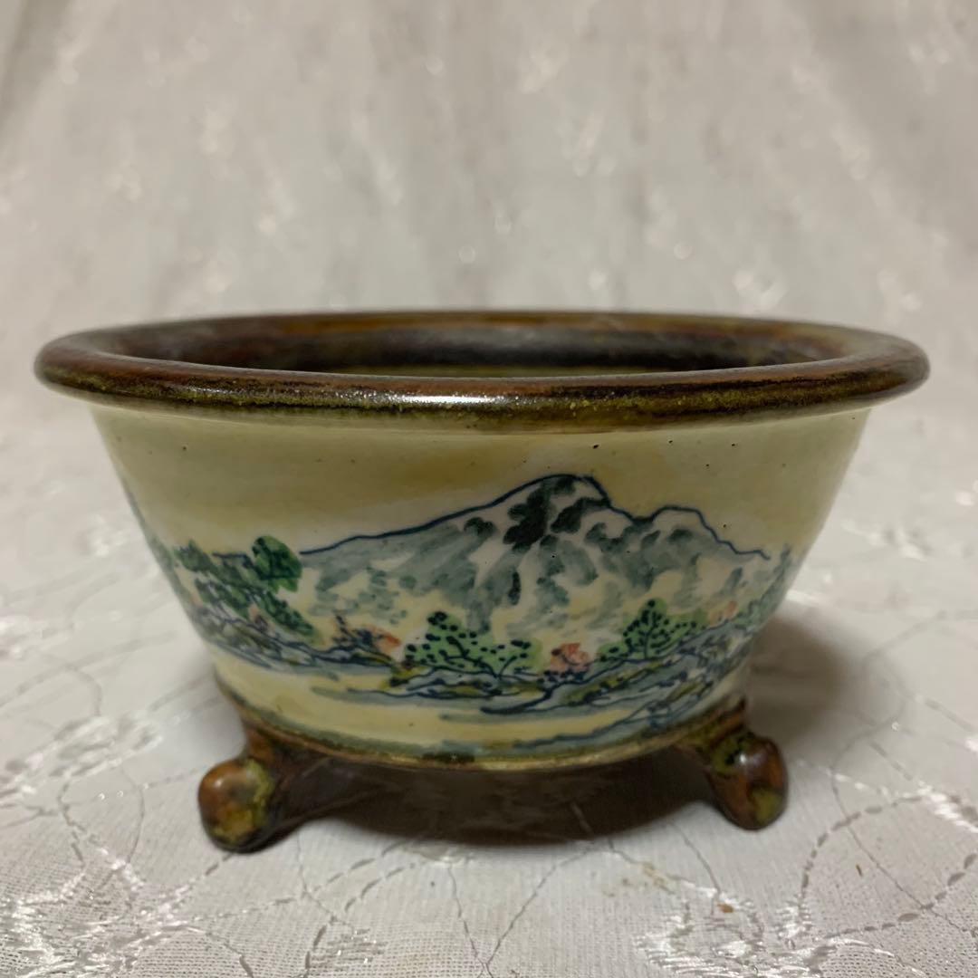 陶翠　唐獅子　丸　盆栽鉢