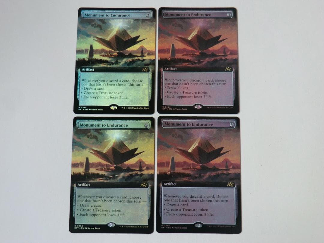 MTG 忍耐の記念碑（拡張アートFOIL） 霊気走破 英 4枚セット