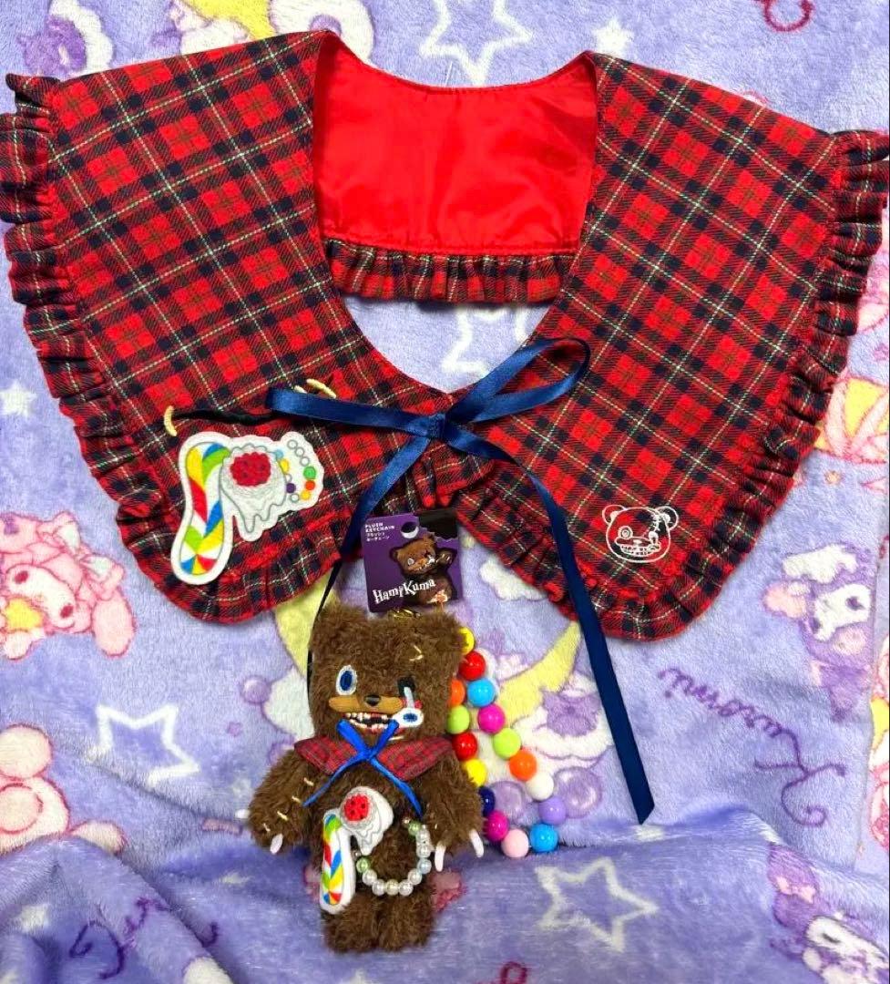 【新品・厳選品】USJハミクマ グッズ つけ襟&プラッシュキーチェーン